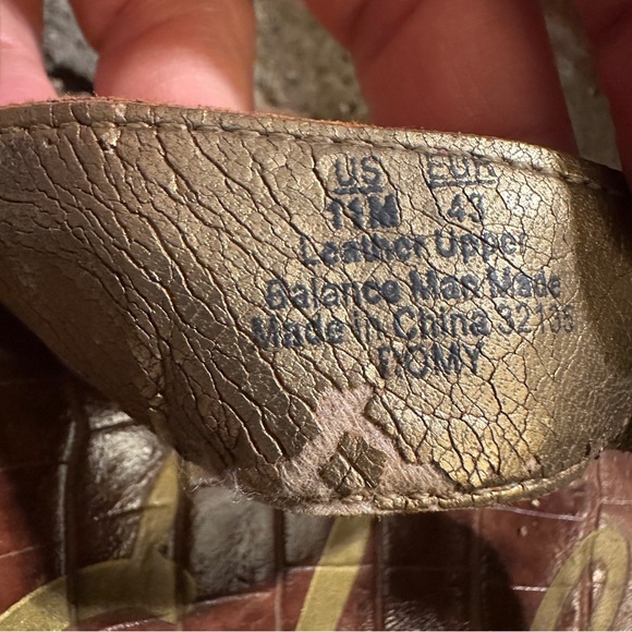 Women's Sam Edelman Orange & Brown Romy Leather Wedge Cork Heel Sandals size 11 - Picture 14 of 16